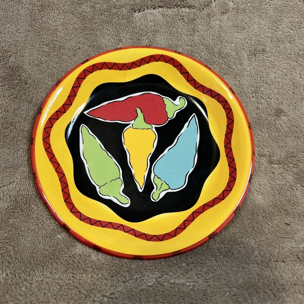 LTD Commodities Santiago Jalapeno‎ Peppers Colorful Salsa Condiments Dish 6"